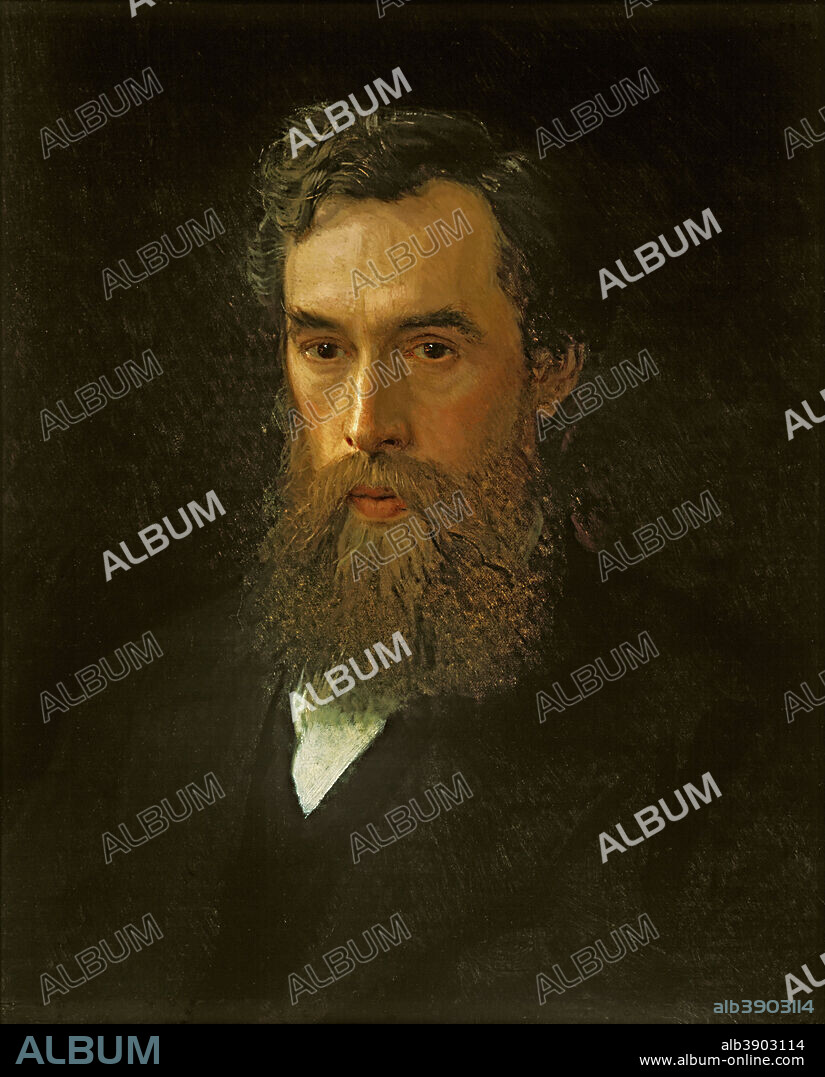 IVAN KRAMSKOI. Portrait of Pavel Tretyakov (1832-1898). Date/Period: 1876. Painting. Oil on canvas. Height: 59 cm (23.2 in); Width: 49 cm (19.2 in).