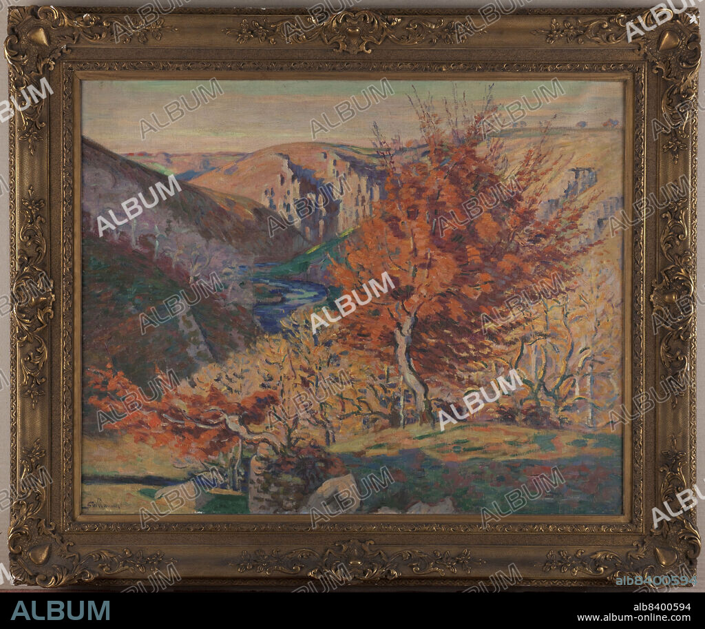 GUILLAUMIN. Paysage, le rocher de la Fileuse, between 1893 and 1920. Landscape, Rocher de la Fileuse (Spinner's Rock). The Creuse valley, near Crozant, where the painter stayed from 1893.