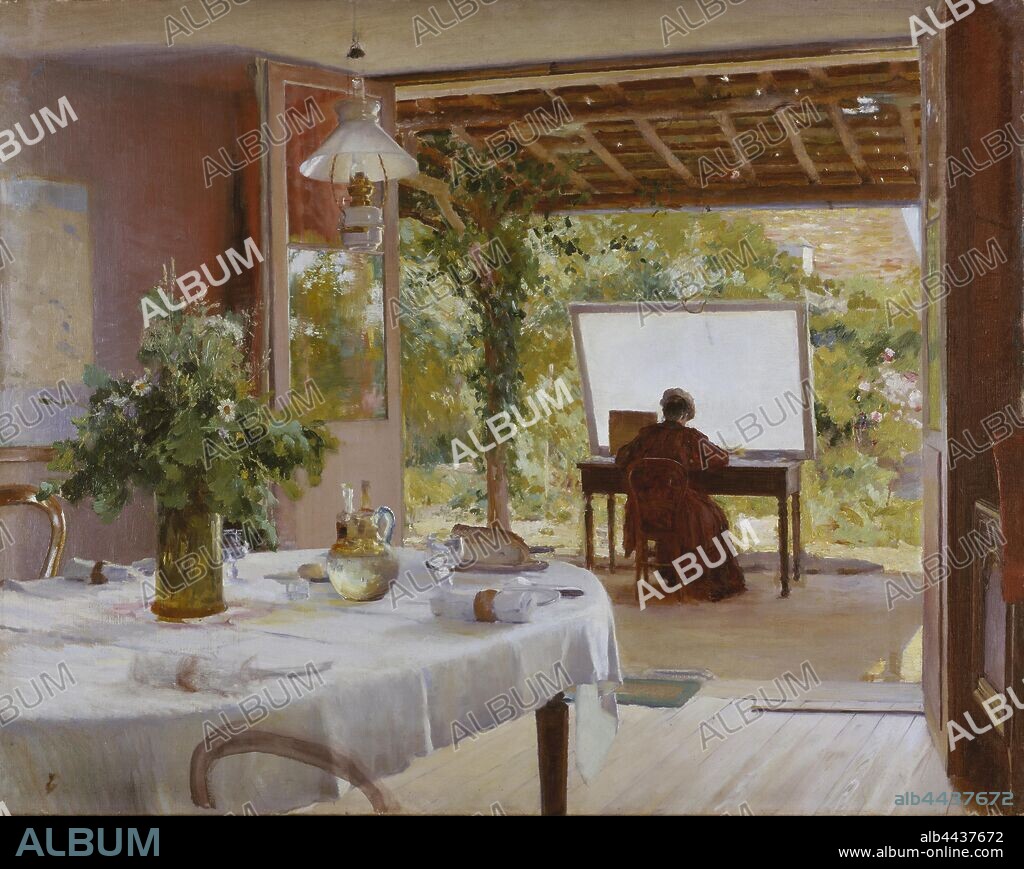 William Blair Bruce, Open-air Studio, Outdoor Studio, painting, oil on canvas, Height, 73 cm (28.7 inches), Width, 92 cm (36.2 inches).