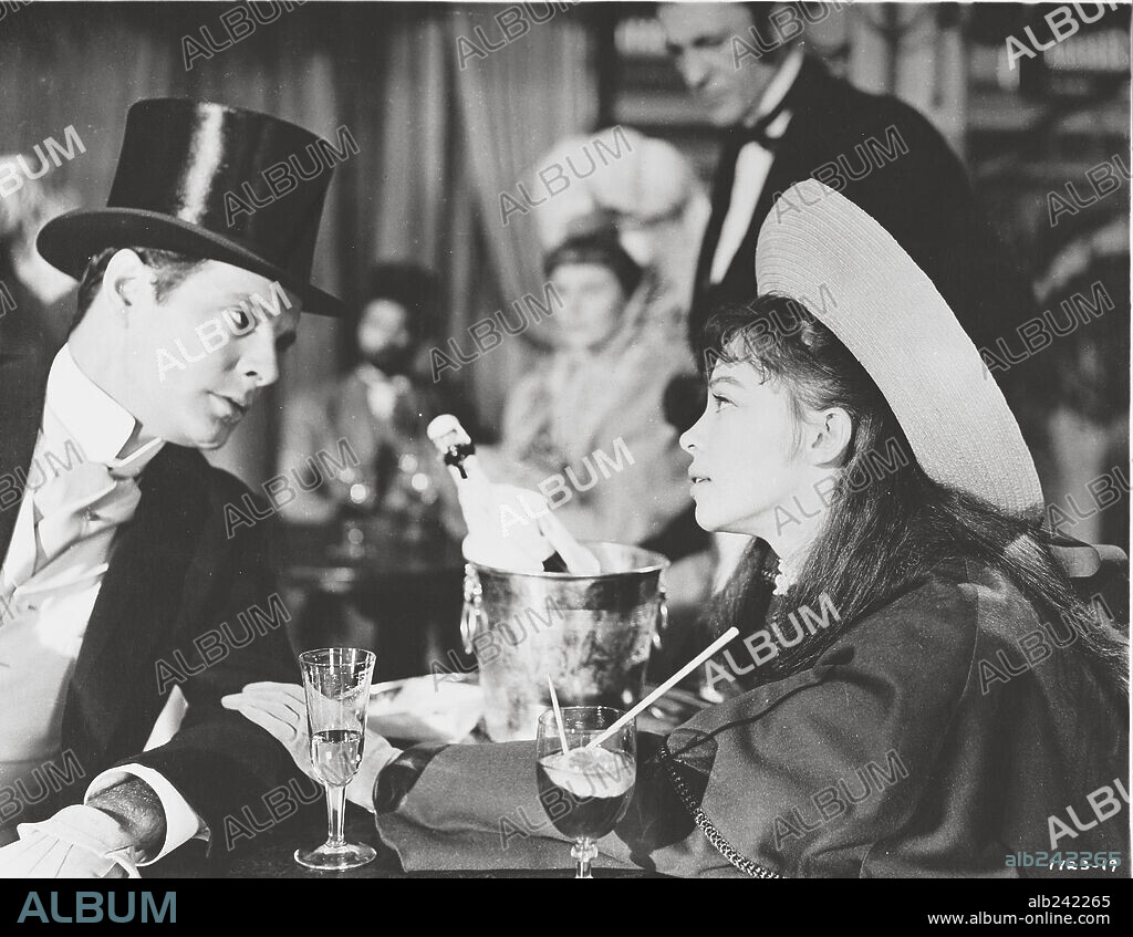 LESLIE CARON and LOUIS JOURDAN in GIGI, 1958, directed by VINCENTE MINNELLI. Copyright M.G.M.