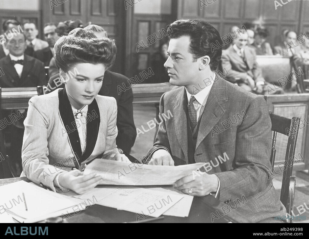 ANNE BAXTER y CORNEL WILDE en MURALLAS HUMANAS, 1948 (THE WALLS OF JERICHO), dirigida por JOHN M. STAHL. Copyright 20TH CENTURY FOX.