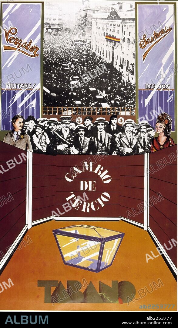 TEATRO. GRUPO TABANO. CARTEL DE LA COMPAÑIA DE TEATRO TABANO , PARA LA OBRA " CAMBIO DE TERCIO ".