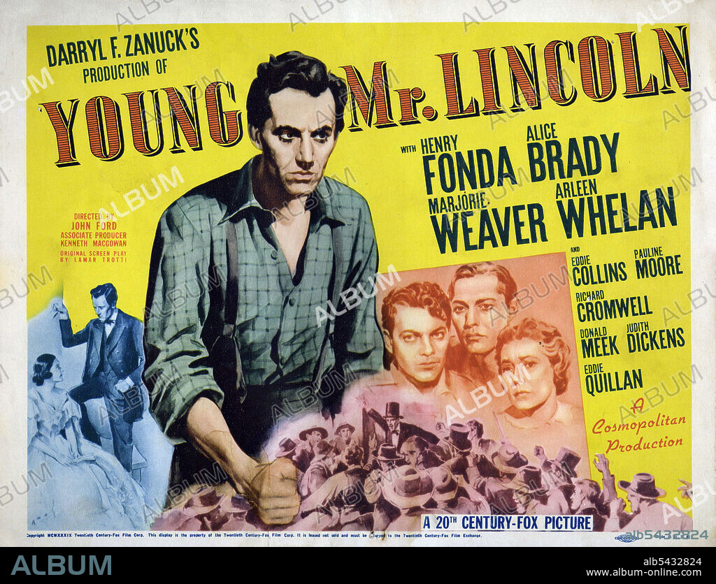 HENRY FONDA dans YOUNG MR. LINCOLN, 1939, réalisé par JOHN FORD. Copyright 20TH CENTURY FOX.