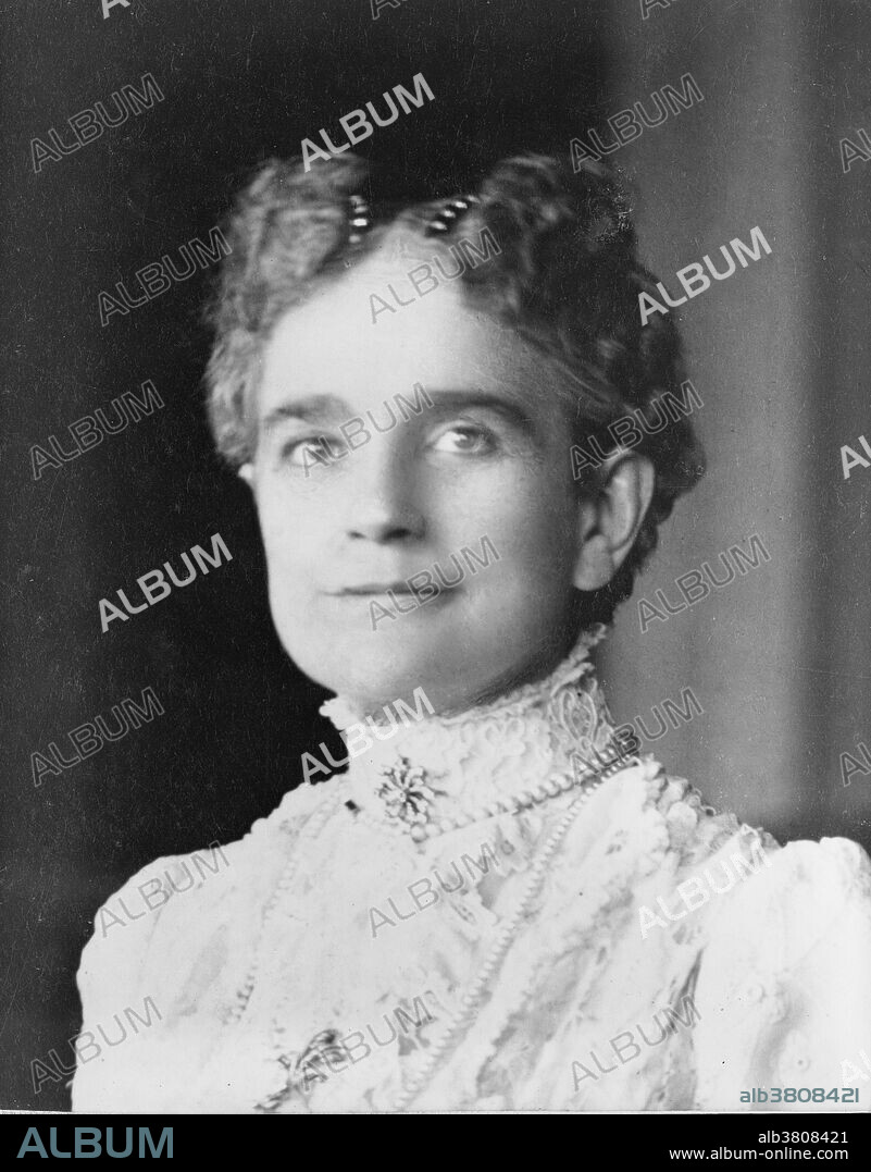 Ida Saxton McKinley (June 8, 1847 - May 26, 1907), wife of William McKinley, was First Lady of the United States from 1897 to 1901. Ida was refined, charming, and strikingly attractive. While single, she worked for a time as a cashier in her father's bank, a position then usually reserved for men. William McKinley, aged 27, married Ida Saxton, aged 23, on January 25, 1871. Possessed of a fragile, nervous temperament, Mrs. McKinley broke down under the loss of her mother and two young daughters within a short span of time. She developed epilepsy and became totally dependent on her husband. President McKinley took great care to accommodate her condition. In a break with tradition, he insisted that his wife be seated next to him at state dinners rather than at the other end of the table. Guests noted that whenever Mrs. McKinley was about to undergo a seizure, the President would gently place a napkin or handkerchief over her face to conceal her contorted features. When it passed, he would remove it and resume whatever he was doing as if nothing had happened. With the assassination of her husband by Leon Czolgosz in September 1901, Mrs. McKinley lost much of her will to live. Although she bore up well in days between the shooting and the president's death, she could not bring herself to attend his funeral. She survived her beloved husband by less than six years. She died in 1907 at the age of 59.
