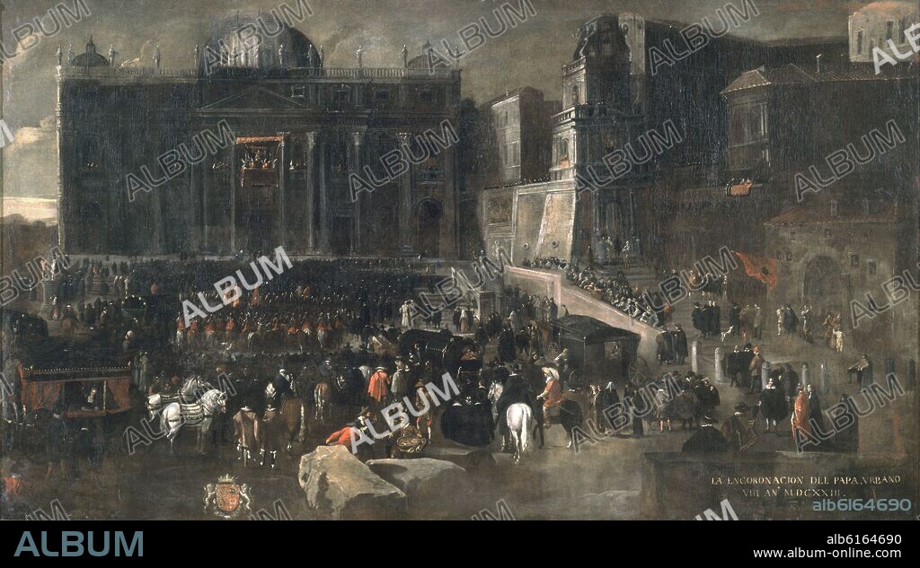 ANONIMO SIGLO XVII. CORONACION DEL PAPA URBANO VIII EL 29 DE SEPTIEMBRE DE 1623 - SIGLO XVII - ESCUELA ITALIANA - OLEO/LIENZO - 3,70x1,70 - Nº INVENTARIO 39.