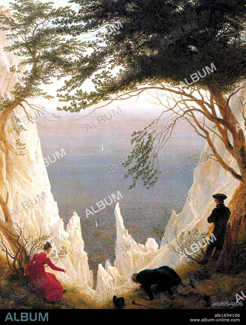 Moonrise Over the Sea (1822), by Caspar David Friedrich (1774 - 1840), German Romantic landscape painter.