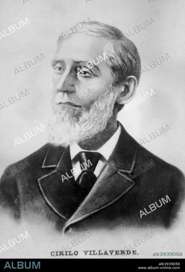 Cirilo Villaverde, Cuban poet, novelist, journalist and freedom fighter (1812 - 1894). Born to a doctor on a sugar plantation, Villaverde witnessed slavery and all of its evils. His novel Cecilia Valdés, published in 1882, is considered one of the most important works of Cuban literature. From 1840 Villaverde participated in the Cuban movement of independence against the Spanish colonial power. He was a secretary to Narciso López, who undertook an attempted insurrection (1850 and 1851) to liberate Cuba from Spain with help from the USA, but failed because of lack of popular support. In 1848 Villaverde was arrested by Spanish soldiers in his own house but the following year successfully arranged his escape and arrived in the USA, where he was active politically in New York and worked as the editor and publisher of few different Cuban exile magazines, including La Verdad and El Independiente. Cigar card from the History of Cuba,  Geografico Universal, Propaganda de los Cigarros Susini y La Corona , Tabacalera Cubana.