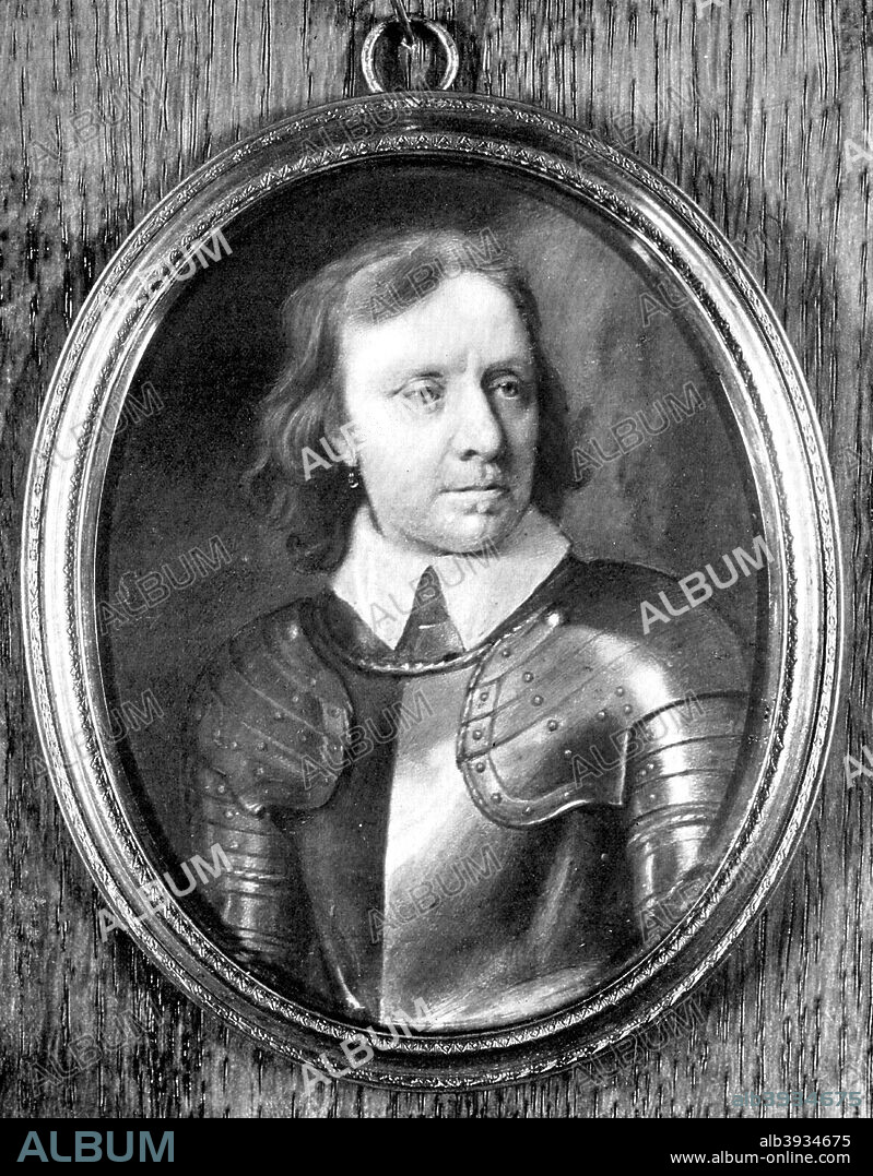Oliver Cromwell (1599-1658), Lord Protector of England, 1899. Cromwell was a Member of Parliament at the outbreak of the English Civil War in 1642. As one of the judges at the trial of King Charles I in 1649, Cromwell signed the king's death warrant and became Lord Protector of England in 1653. He died in 1668 and was succeeded as Lord Protector by his son, Richard. Although Richard was not entirely without ability, he had no power base in either Parliament or the Army and was forced to resign in May 1659, bringing the Protectorate to an end. In the period immediately following his abdication the head of the army, George Monck, took power for less than a year, at which point Parliament restored Charles II as king. One of Charles' first acts was to exhume Cromwell's body from Westminster Abbey and hang it from the gallows at Tyburn; his head was set on a pole on top of Westminster Hall. From 'The Century Magazine, November 1899.