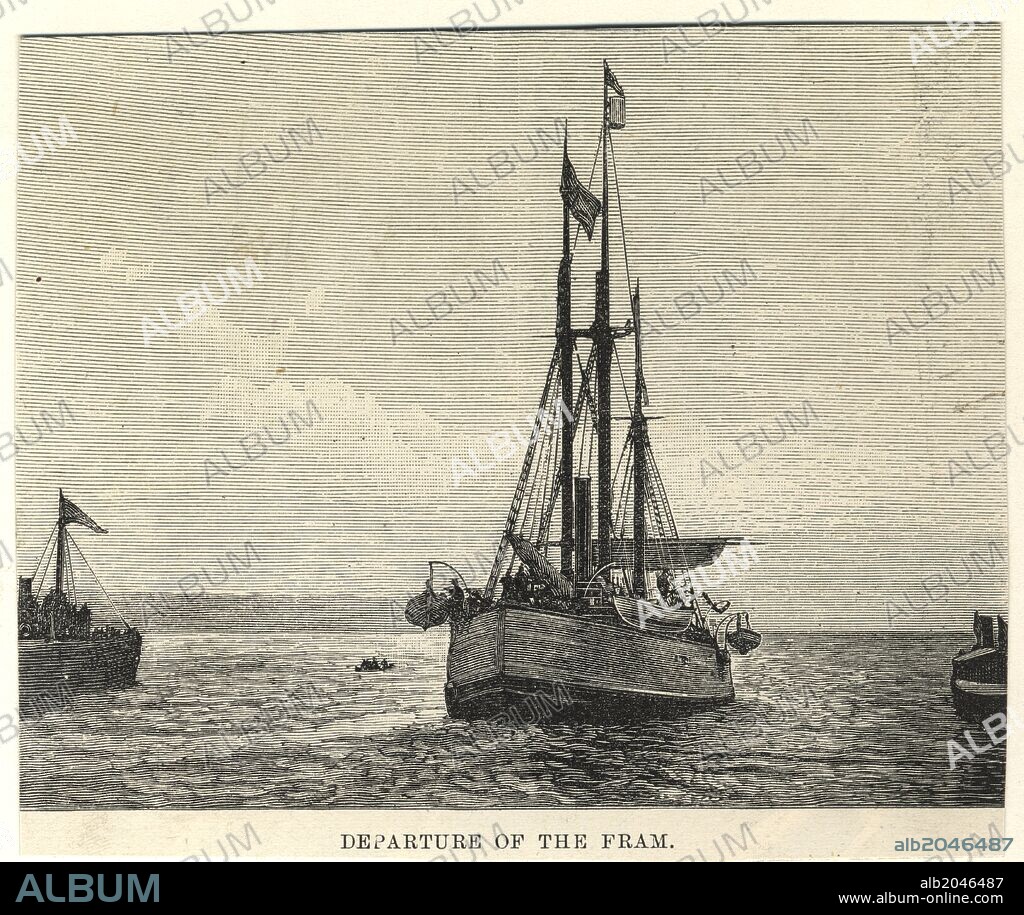 Departure of the Fram, Nansen's Fram expedition, 1893-1896, was an attempt by the Norwegian explorer Fridtjof Nansen to reach the geographical North Pole by harnessing the natural east-west current of the Arctic Ocean, In the face of much discouragement from other polar explorers Nansen took his ship Fram to the New Siberian Islands in the eastern Arctic Ocean, froze her into the pack ice, and waited for the drift to carry her towards the pole.