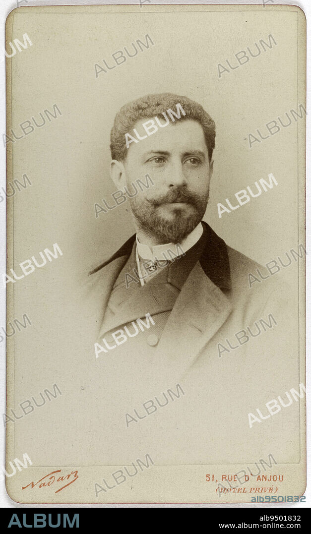 Portrait of Samuel Jean Pozzi, (1846-1918), (surgeon), Atelier Nadar, Photographer, Between 1860 and 1890, 2nd half of the 19th century, Photography, Graphic arts, Photography, Albumen paper print, Dimensions - Work: Height: 9.4 cm, Width: 5.9 cm, Dimensions: Height: 10.3 cm, Width: 6.3 cm.