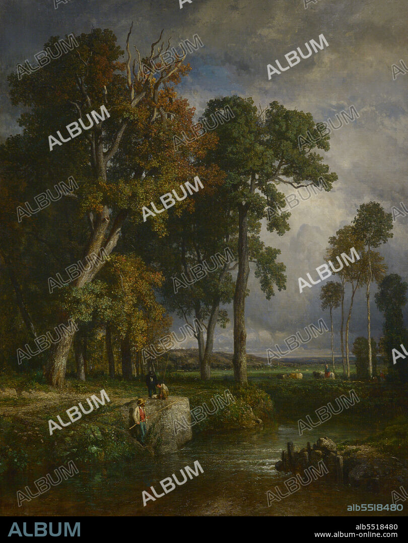 CONSTANT TROYON (1810-1865). FRENCH PAINTER.. Constant Troyon (1810-1865). Pintor francés. Los Pescadores, h. 1850. Oleo sobre lienzo (161 x 130 cm). Museo Calouste Gulbenkian. Lisboa. Portugal.