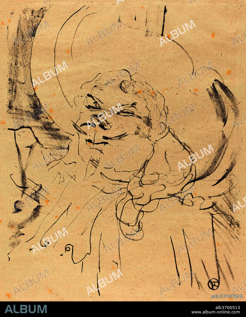 HENRI DE TOULOUSE-LAUTREC. Coquelin the Elder (Coquelin aine). Dated: 1896. Medium: lithograph in black on Japan paper.