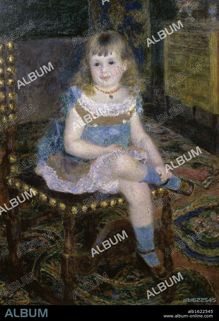 Miss Georgette Charpentier Seated   (Mademoiselle Georgette Charpentier Assise)   1876   Pierre-Auguste Renoir (1841-1919/French)   Ishibashi Collection, Tokyo, Japan.