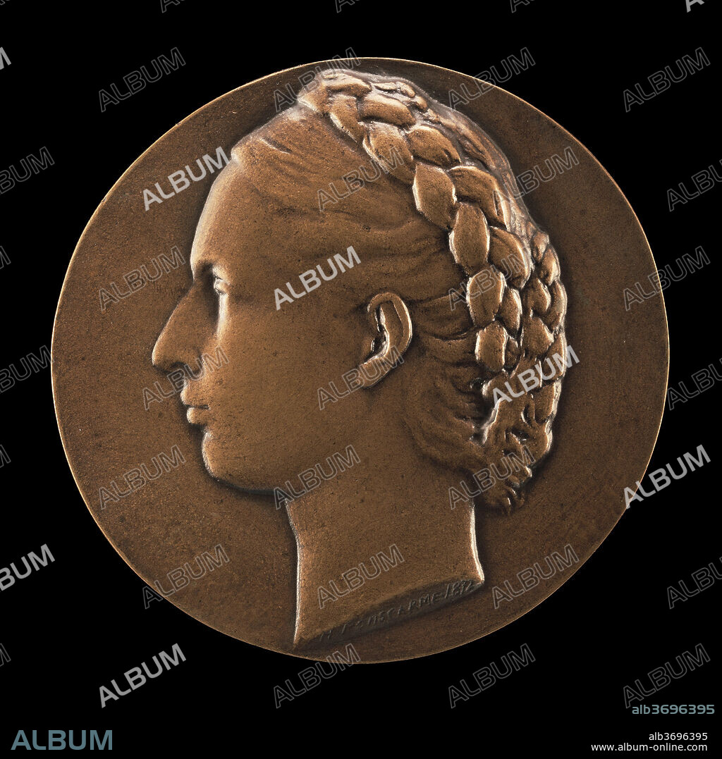 HUBERT PONSCARME. Mlle Foucher de Careil. Dated: 1872. Dimensions: overall (diameter): 11 cm (4 5/16 in.). Medium: bronze.
