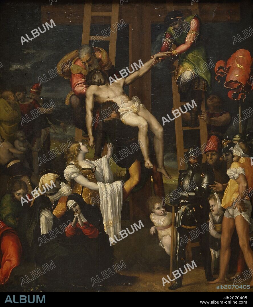 Pedro Machuca / 'Descendimiento de la Cruz', 1547, Escuela Española, Óleo sobre Tabla, 141 cm x 128 cm, P03017.