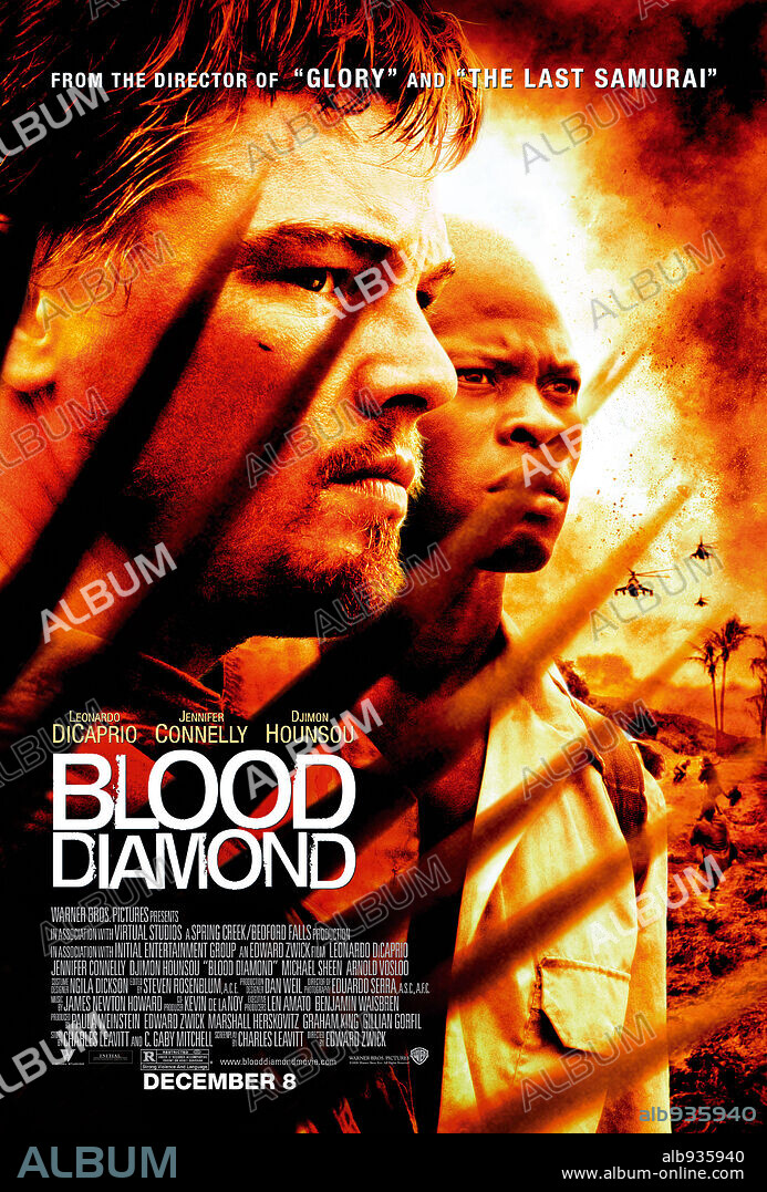Poster de DIAMANTE DE SANGRE, 2006 (BLOOD DIAMOND), dirigida por EDWARD ZWICK. Copyright WARNER BROS. PICTURES.