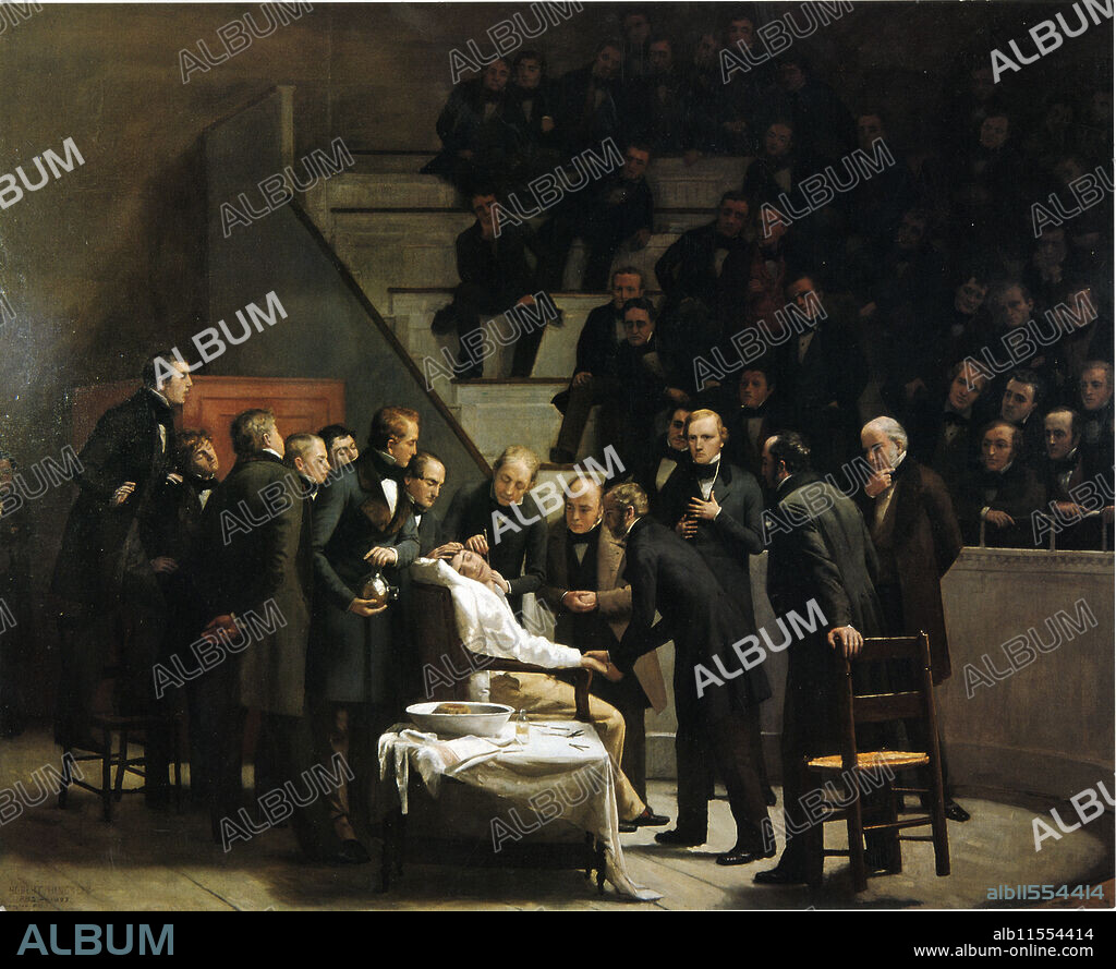 William Thomas Green Morton administers anesthesia to a Dental Patient; William Thomas Green Morton (August 9, 1819 – July 15, 1868) was an American dentist who first publicly demonstrated the use of inhaled ether as a surgical anesthetic in 1846. The promotion of his questionable claim to have been the discoverer of anesthesia became an obsession for the rest of his life.