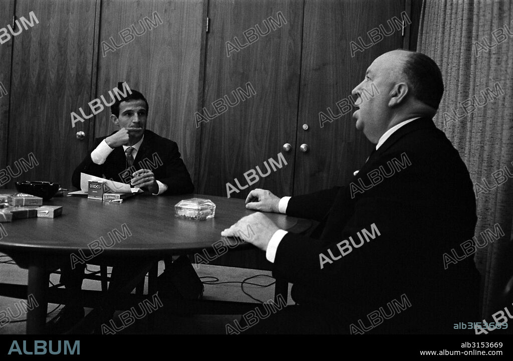 ALFRED HITCHCOCK y FRANCOIS TRUFFAUT en HITCHCOCK / TRUFFAUT, 2015, dirigida por KENT JONES. Copyright ARTE FRANCE/ARTLINE FILMS/COHEN MEDIA GROUP.
