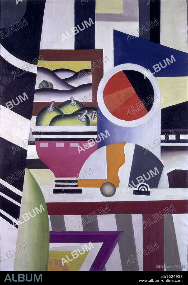 FERNAND LÉGER. Still Life With Fruit Bowl by Fernand Leger, 1923, 1881-1955, France, Villeneuve d' Ascq, Museum of Modern Art.