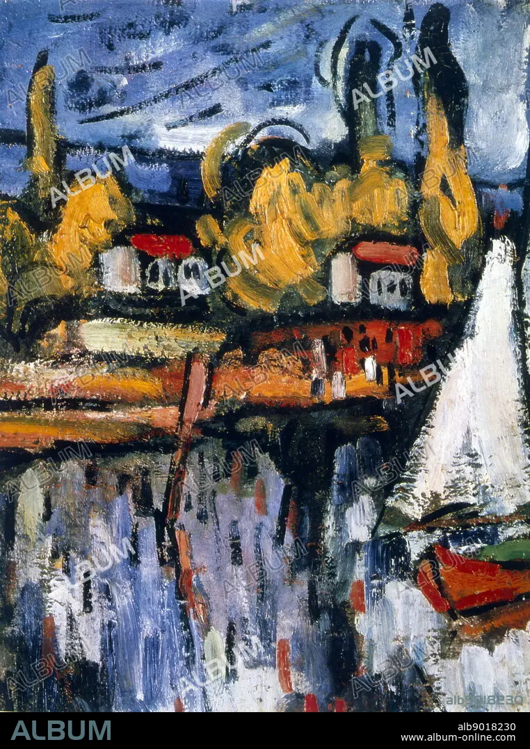 MAURICE DE VLAMINCK. View of the Seine, c.1906, Oil on