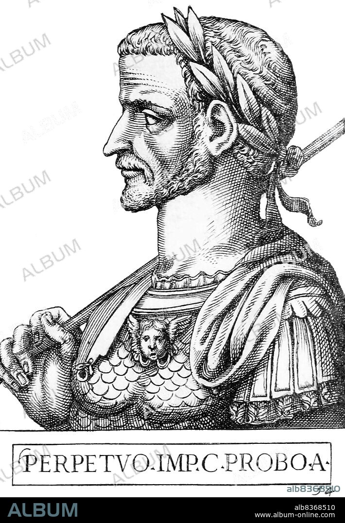 Marcus Aurelius Probus (232-282) was a career soldier, having entered the army as soon as he reached adulthood sometime in 250. He distinguished himself under Emperors Valerian, Aurelian and Tacitus, and when Tacitus died in 276, Probus' soldiers proclaimed him emperor, despite a rival claim by Florianus, Tacitus' half-brother. Though Florianus' reign is recognised, it was brief and lasted only eighty-eight days, as he was soon murdered by his own troops after losing a battle against Probus. Probus was ratified as emperor after this.<br/><br/>. The first years of his reign saw him campaign successfully against the Germanic tribes in Gaul, and he began the strategy of settling the conquered Germanic tribes in the devastated provinces of the empire, to rebuild and restart them. He also put down at least three revolts and usurpers between 280-281, as well as fighting against the Blemmyes in Egypt and the Vandals in Illyricum.<br/><br/>. In 282, the commander of the Praetorian Guard Marcus Aurelius Carus had been proclaimed, probably unwillingly, as emperor by his soldiers. Probus sent troops to defeat the usurper, but they turned on him and supported Carus' claim, while his remaining soldiers assassinated him near the end of the year. Other sources claimed that the soldiers murdered him due to being ordered to complete civic purposes such as draining marshes, something they considered beneath them.