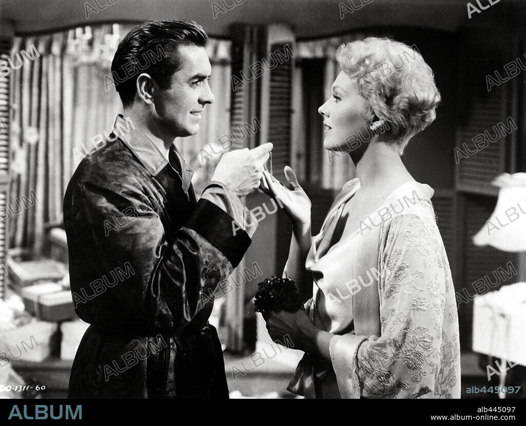 KIM NOVAK and TYRONE POWER in THE EDDY DUCHIN STORY, 1956, directed by GEORGE SIDNEY. Copyright COLUMBIA PICTURES.