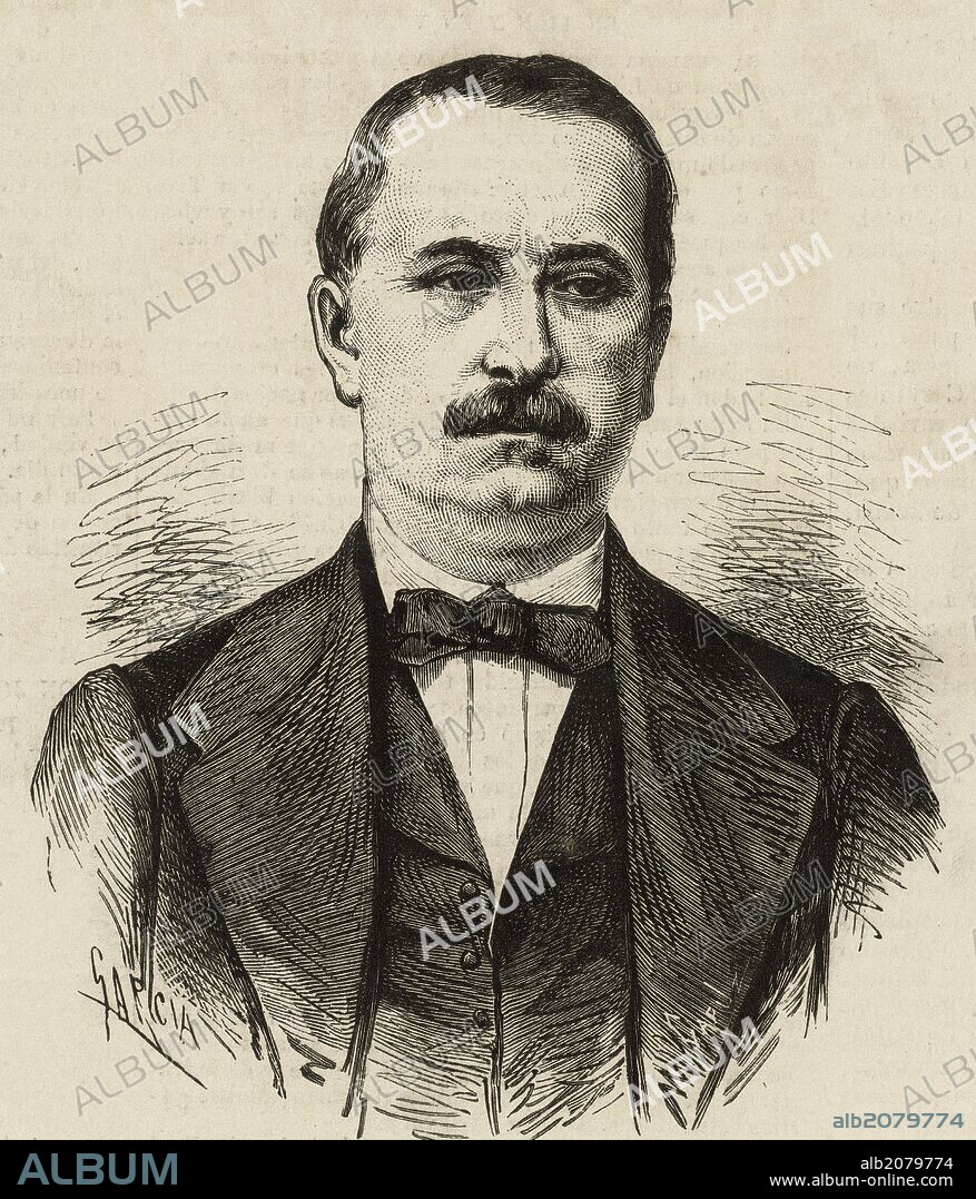 DIAZ DE RADA, Eustaquio (1815-1874). General carlista español. Al morir Fernando VII ingresó en las filas carlistas. No se adhirió al convenio de Vergara y emigró a Francia. Grabado de "La Ilustración Española y Americana", año 1872.