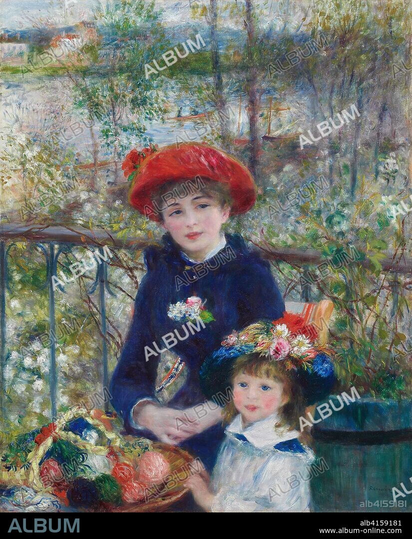 PIERRE AUGUSTE RENOIR. Two Sisters (On the Terrace). Pierre-Auguste Renoir; French, 1841-1919. Date: 1881. Dimensions: 100.4 × 80.9 cm (39 1/2 × 31 7/8 in.). Oil on canvas. Origin: France.