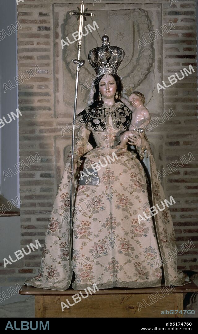 LUISA ROLDAN (1654-1704) LA ROLDANA. LA DIVINA PEREGRINA - SIGLO XVII - ESCULTURA POLICROMADA/BARRO COCIDO.