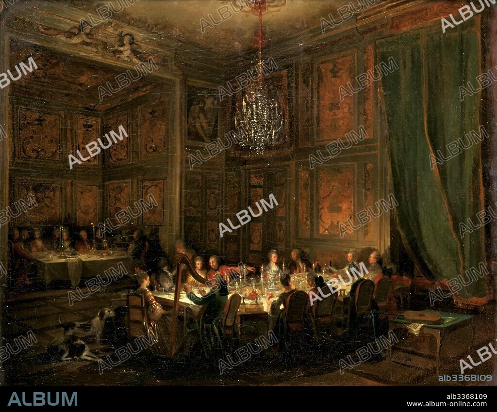 MICHEL BARTHELEMY OLLIVIER. Supper of Prince de Conti at the Temple, 1766.