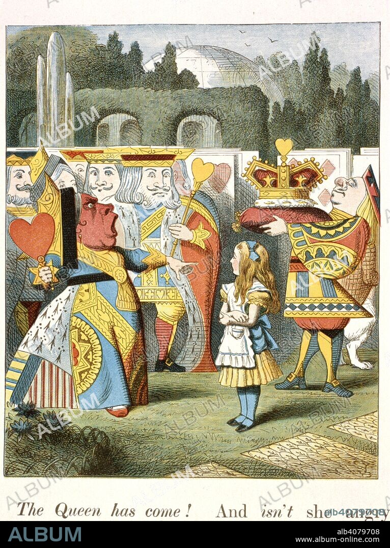 JOHN TENNIEL. The angry Queen. The Queen of Hearts. . The Nursery :Alice,: containing twenty coloured en. Macmillan & Co.: London, 1890. Source: Cup.410.g.74, 44. Language: English.