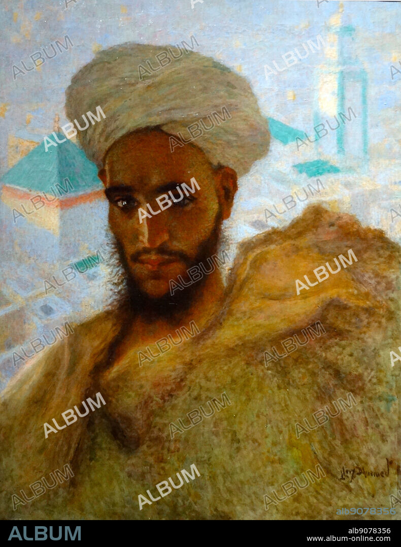 Painting titled 'The Moroccan' by Lucien Lévy-Dhurmer (1865-1953) French Symbolist/Art Nouveau artist whose works include paintings, drawings, ceramics, furniture and interior design. Dated 19th Century.