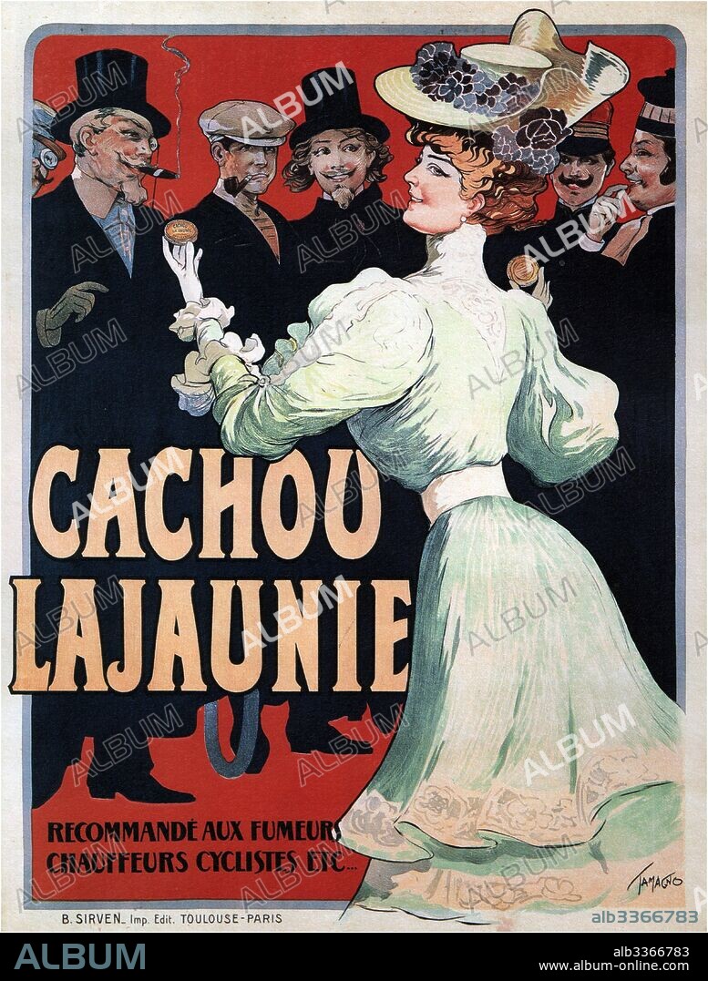 FRANCISCO TAMAGNO. Cachou Lajaunie. Recommandé aux Fumeurs Chauffeurs Cyclistes etc.