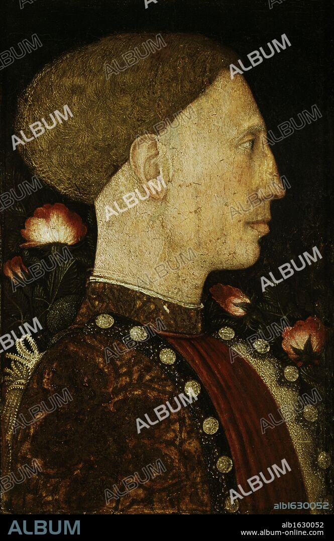 Portrait of Lionello d'Este   Pisanello (Antonio Pisano) 1395-1455 /Italian  Fresco   Accademia Carrara, Bergamo, Italy.