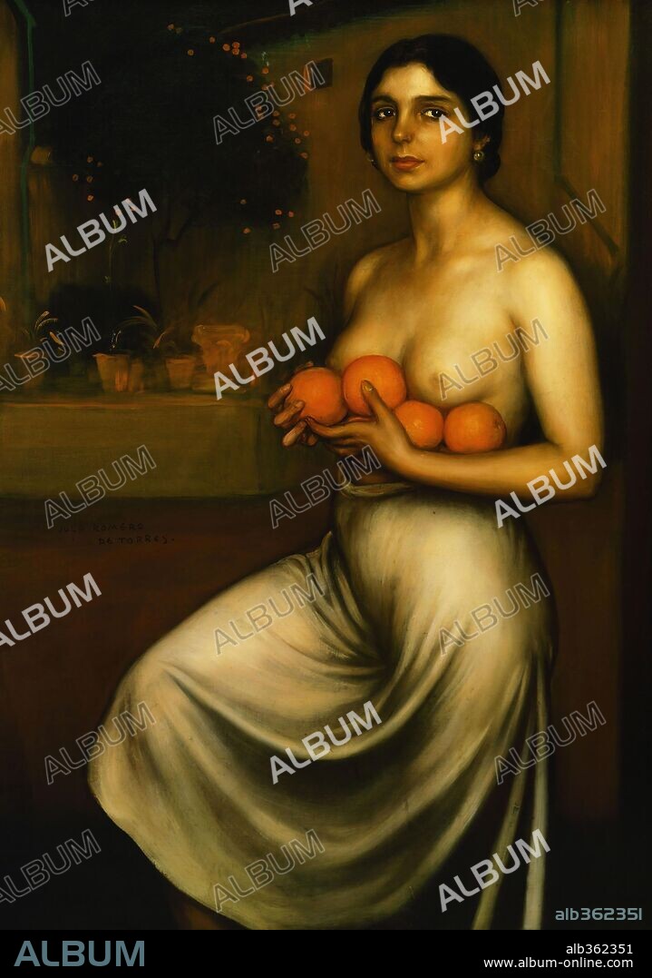 Julio Romero de Torres / 'Naranjas y limones', 1927, Óleo sobre lienzo, 104 x 74 cm.