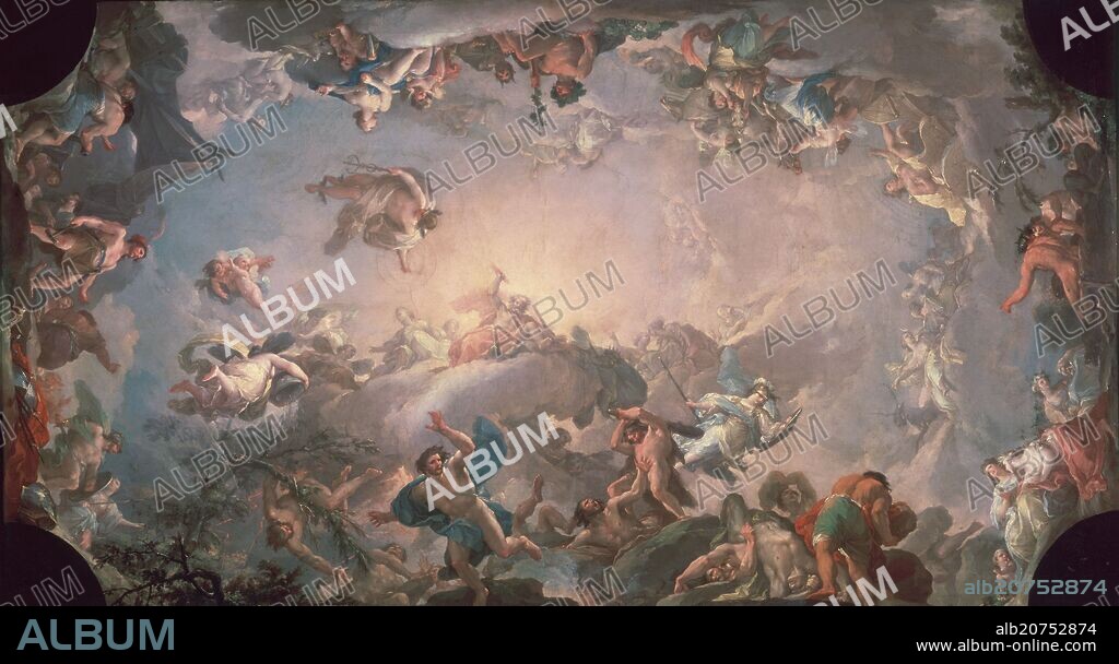 FRANCISCO BAYEU Y SUBIAS (1734-1795). EL OLIMPO: BATALLA CON LOS GIGANTES - 1764 - OLEO/LIENZO - 68 x 123 cm - NP 604.