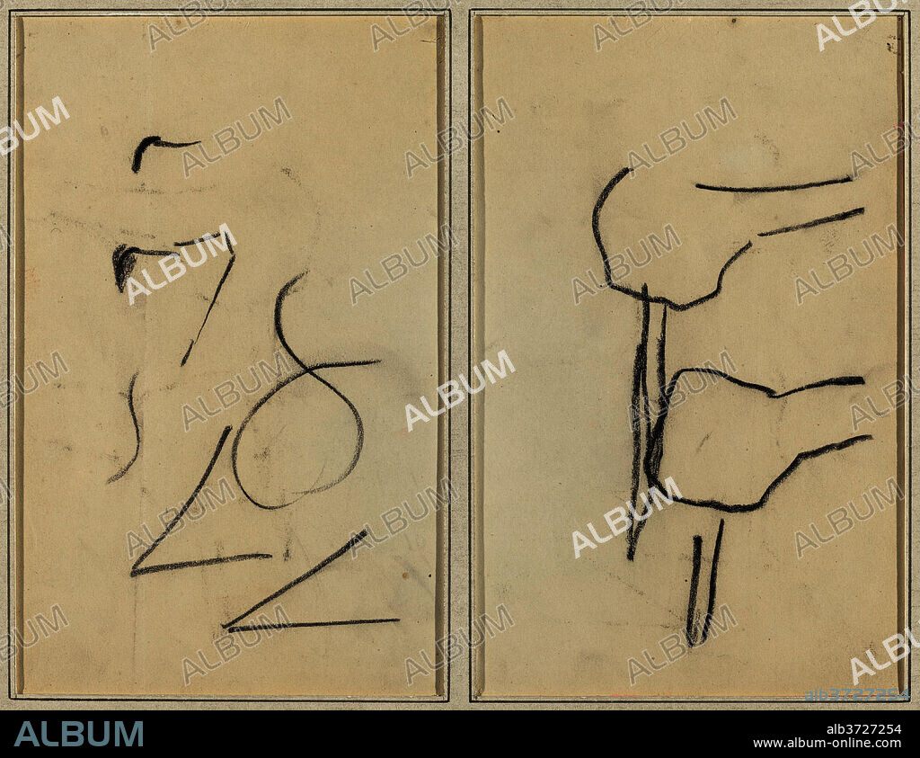 PAUL GAUGUIN. Scribbles; Two Shapes [verso]. Dated: 1884-1888. Dimensions: overall: 16.9 x 22.1 cm (6 5/8 x 8 11/16 in.). Medium: crayon on wove paper.