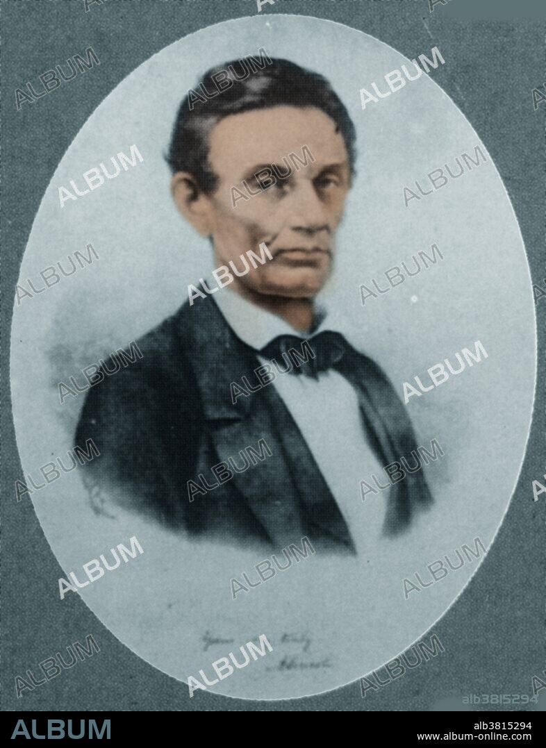 Milton Bradley's lithograph of the beardless Lincoln. Abraham Lincoln (February 12, 1809 - April 15, 1865) was the 16th American President. Reared on the western frontier, Lincoln was mostly self-educated. He became a country lawyer, an Illinois state legislator and member of the House of Representatives. He was elected president in 1860, but before Lincoln took office, seven southern slave states declared their secession and formed the Confederacy. When war began Lincoln concentrated on both the military and political dimensions of the war effort, seeking to reunify the nation. He exercised unprecedented war powers, including the arrest and detention without trial of thousands of suspected secessionists. He issued his Emancipation Proclamation in 1863 and promoted the passage of the Thirteenth Amendment to the Constitution, abolishing slavery. Lincoln married Mary Todd in 1842. They had four sons; Robert Todd, Edward Baker, Willie and Tad, but only Robert survived to adulthood. Lincoln was assassinated by John Wilkes Booth at the Ford Theater on April 14th, 1865. After being in a coma for nine hours, Lincoln died at 7:22 am on April 15, at the age of 56.