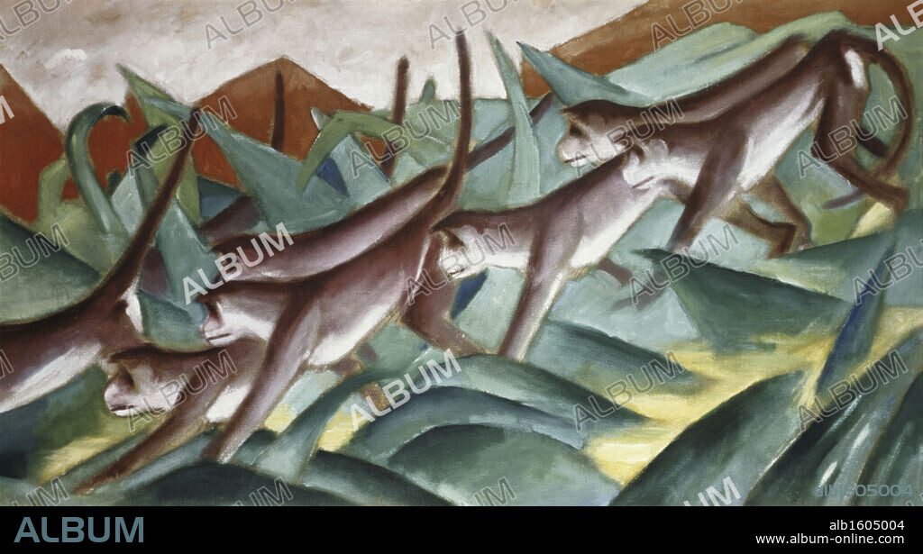 The Monkey  (Frieze)  1911  Franz Marc (1880-1916/German)  Oil on Canvas.
