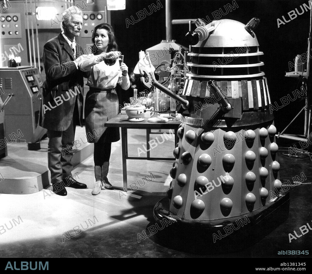 PETER CUSHING in DALEKS INVADE EARTH 2150 A. D., 1966 (DALEKS' INVASION EARTH: 2150 A. D.), directed by GORDON FLEMYNG. Copyright BRITISH LION.