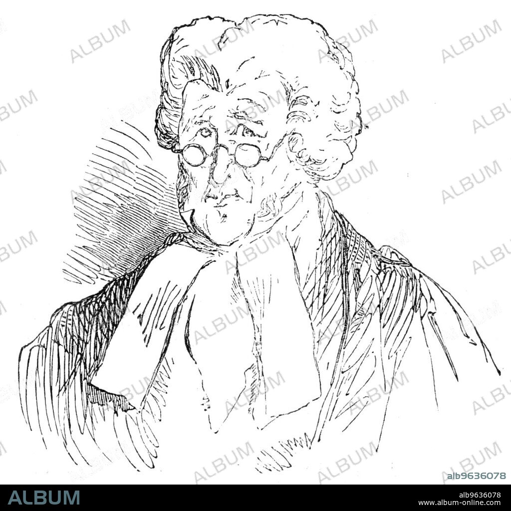 Lord Chief Justice Campbell, from a pen-and-ink sketch, 1856. English doctor William Palmer, also known as the Rugeley Poisoner or the Prince of Poisoners, was found guilty of murder in one of the most notorious cases of the 19th century. Palmer got into debt through gambling on horse races, and took out life insurance policies on his wife and brother Walter. His friend John Parsons Cook became ill after drinking gin which Palmer had poisoned with strychnine. Palmer was arrested on the charge of murder and forgery - Palmer had been forging his mother's signature to defraud her - was tried at the Old Bailey in London in 1856, and convicted for the murder of Cook. It is likely that Palmer also poisoned his wife, his brother, and four of his own infant children. Palmer was executed in public by hanging. From "Illustrated London News", 1856.