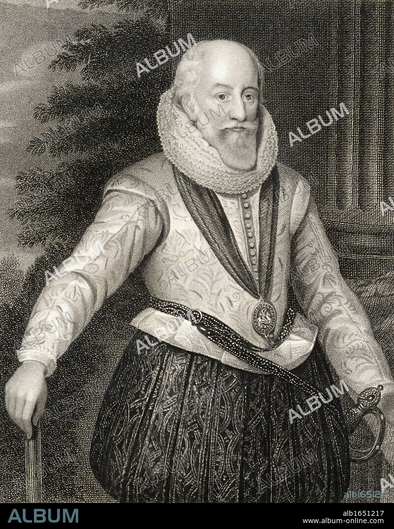 Edward Somerset 4th Earl of Worcester, c.1553-1627. From the book 'Lodge's British Portraits' published London 1823.