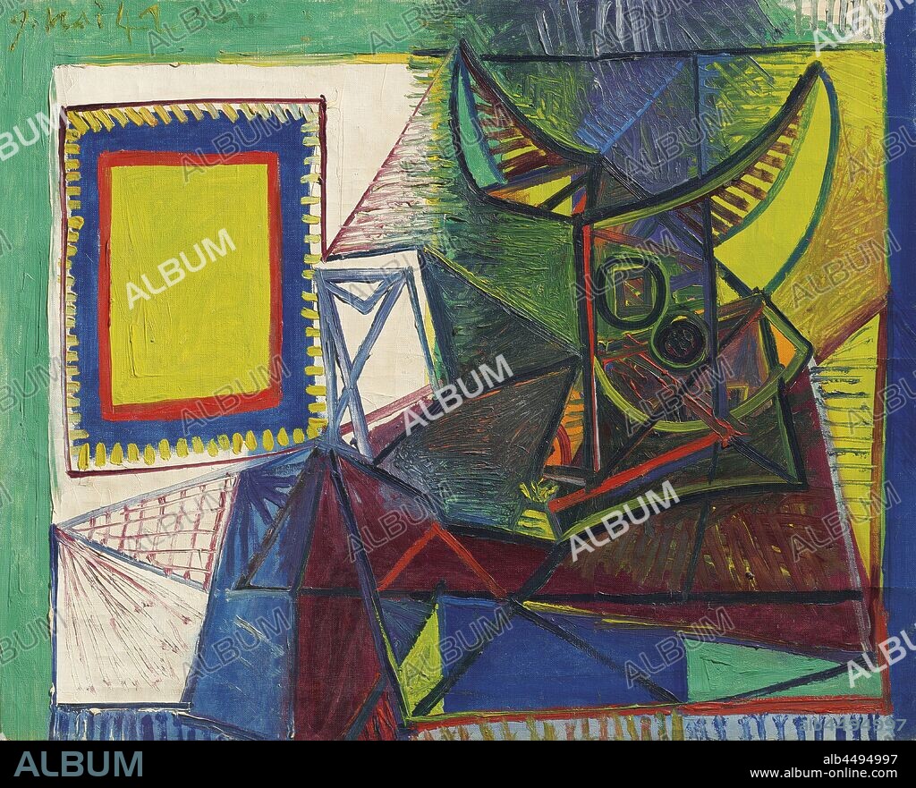 PABLO PICASSO. Nature morte au crâne de taureau (Still life with bull's skull).