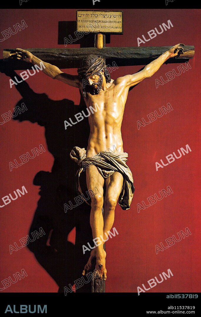 JUAN MARTINEZ MONTANES. Christ on the Cross.  Juan Martínez Montañés (March 16, 1568 – June 18, 1649), known as el Dios de la Madera (the God of Wood), was a Spanish sculptor, born at Alcalá la Real, in the province of Jaén. He was one of the most important figures of the Sevillian school of sculpture.