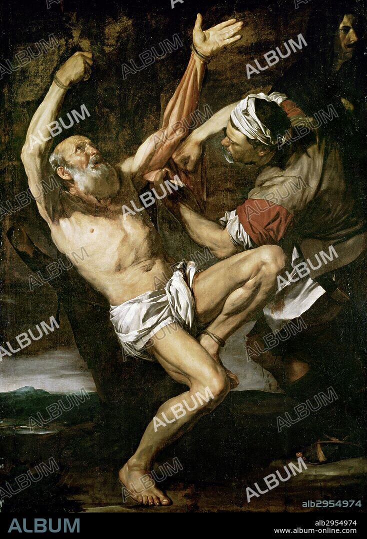JOSE DE RIBERA 'LO SPAGNOLETTO'. Martirio de San Bartolomé. Colegiata.179x139.
