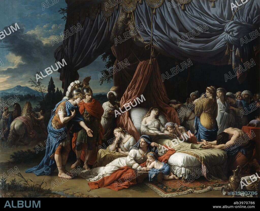 'The Death of the Woman of Darius', 1785. The death of Statira, the wife of Darius III of Persia, in the captivity of Alexander the Great in 331 BC. From the Musee du Louvre, Paris, France.
