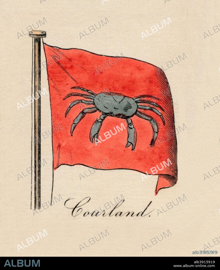 'Courland', 1838. From A Display of the Naval Flags of All Nations. Collected from the Best Authorities. [Fisher, Son, & Co., London, 1838].