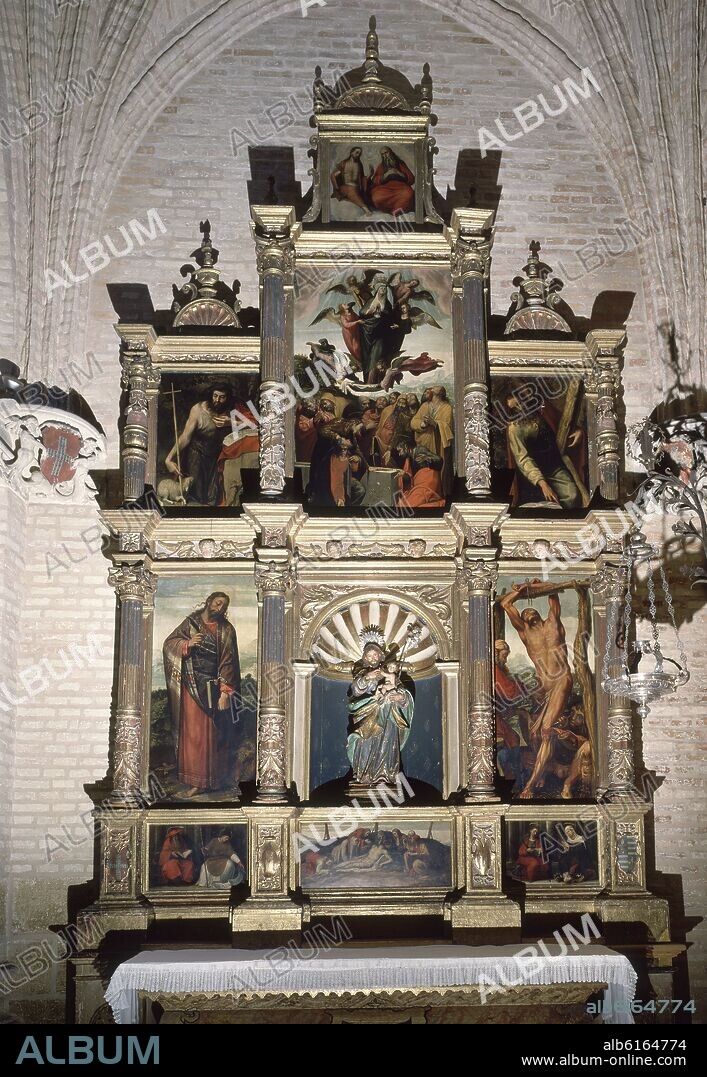 PEDRO CAMPAÑA (1503-1580) PEETER KEMPENEER. RETABLO DE SAN JOSÉ Y SAN BARTOLOMÉ (PINTURA SG XVI) con escenas de la vida de Santo Tomas -.