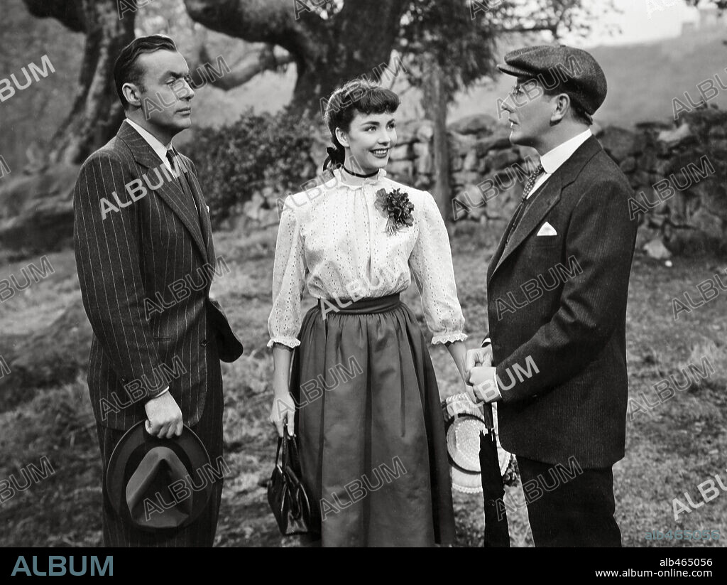 CHARLES BOYER, JENNIFER JONES and RICHARD HAYDN in CLUNY BROWN, 1946, directed by ERNST LUBITSCH. Copyright 20TH CENTURY FOX.