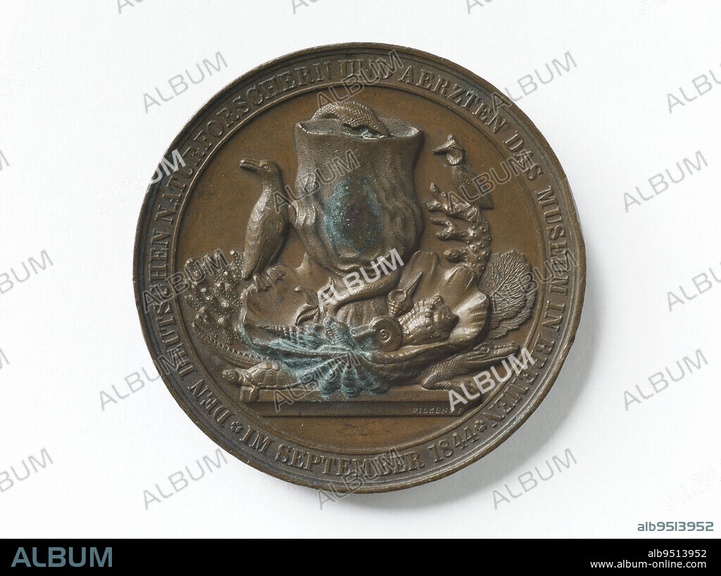 Gottfried Reinhold Treviranus (1776-1837), German naturalist, and Heinrich Wilhelm Matthaus Olbers (1758-1840), German astronomer, physician and physicist, circa 1840, Wilkens, Medal Engraver, Circa 1840, Numismatic, Medal, Diameter: 4.8 cm, Weight (type size): 65.13 g.